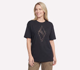 Gold Splatter Diamond Short Sleeve Tee|Skechers