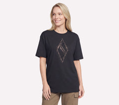 Gold Splatter Diamond Short Sleeve Tee|Skechers