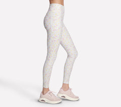 GO WALK Rib Floral Full Length High-Waisted Legging|Skechers