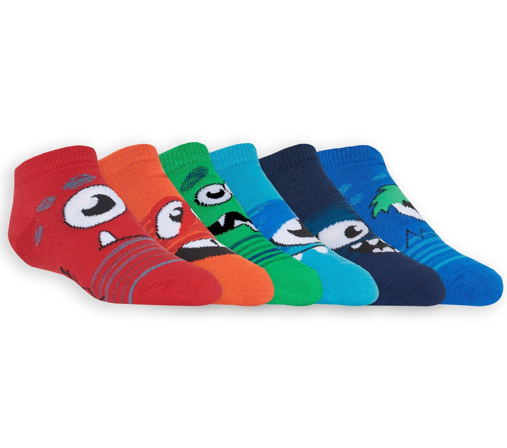 6 Pack Low Cut Monster Socks|Skechers