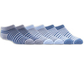 6 Pack Striped No Show Socks|Skechers
