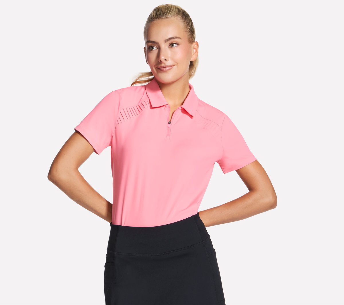 GO GOLF Short Sleeve Birdie Zip Front Polo|Skechers