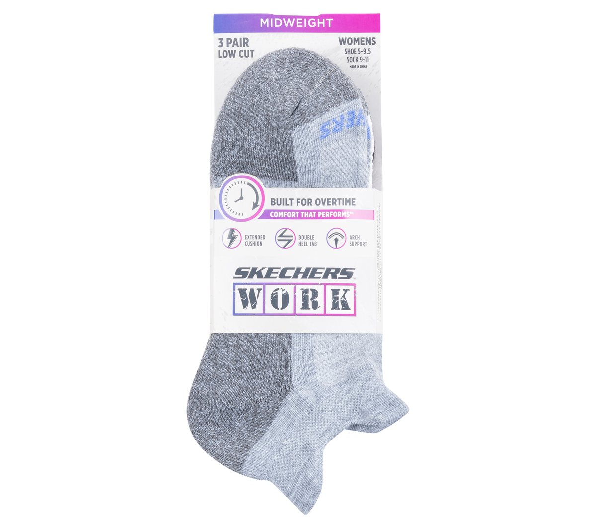 Work: Lowcut Heel Tab Socks - 3 Pack|Skechers