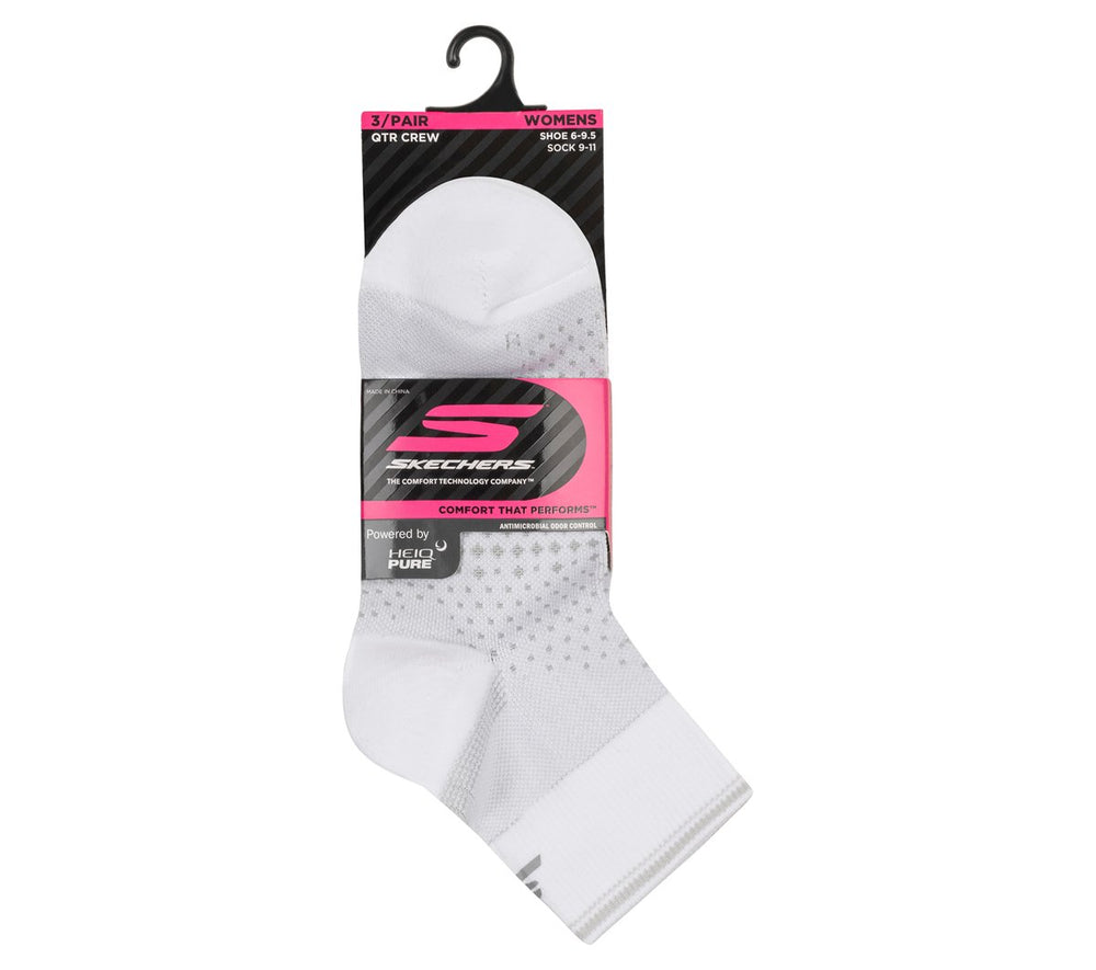 3 Pack Women's Reflective Performance Quarter Socks|Skechers