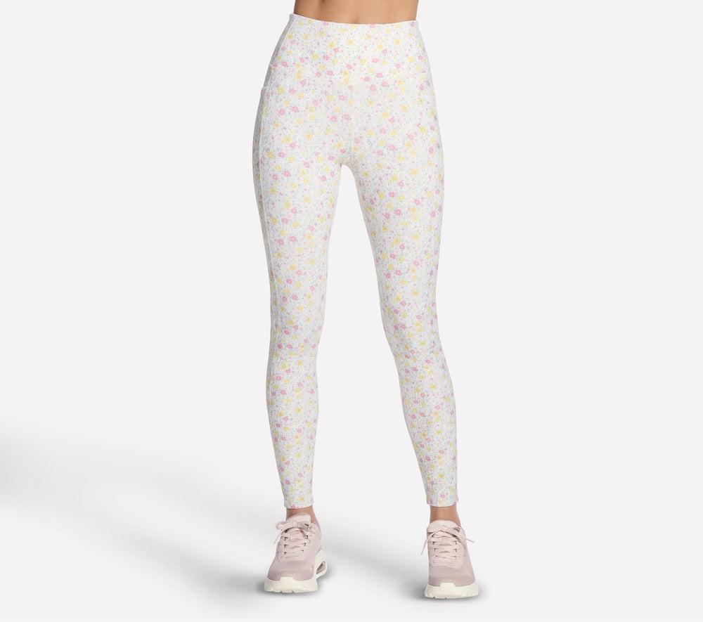 GO WALK Rib Floral Full Length High-Waisted Legging|Skechers