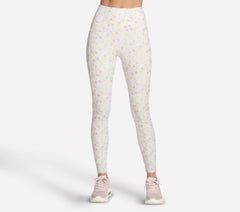 GO WALK Rib Floral Full Length High-Waisted Legging|Skechers