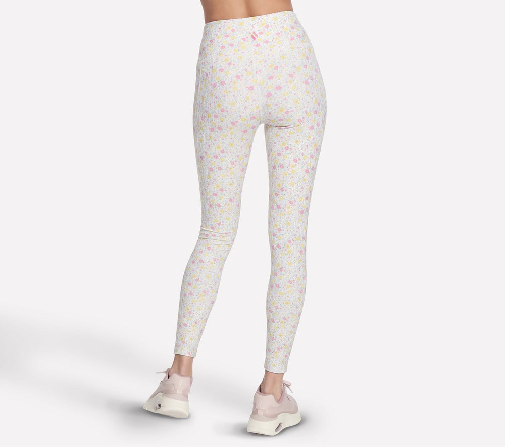 GO WALK Rib Floral Full Length High-Waisted Legging|Skechers