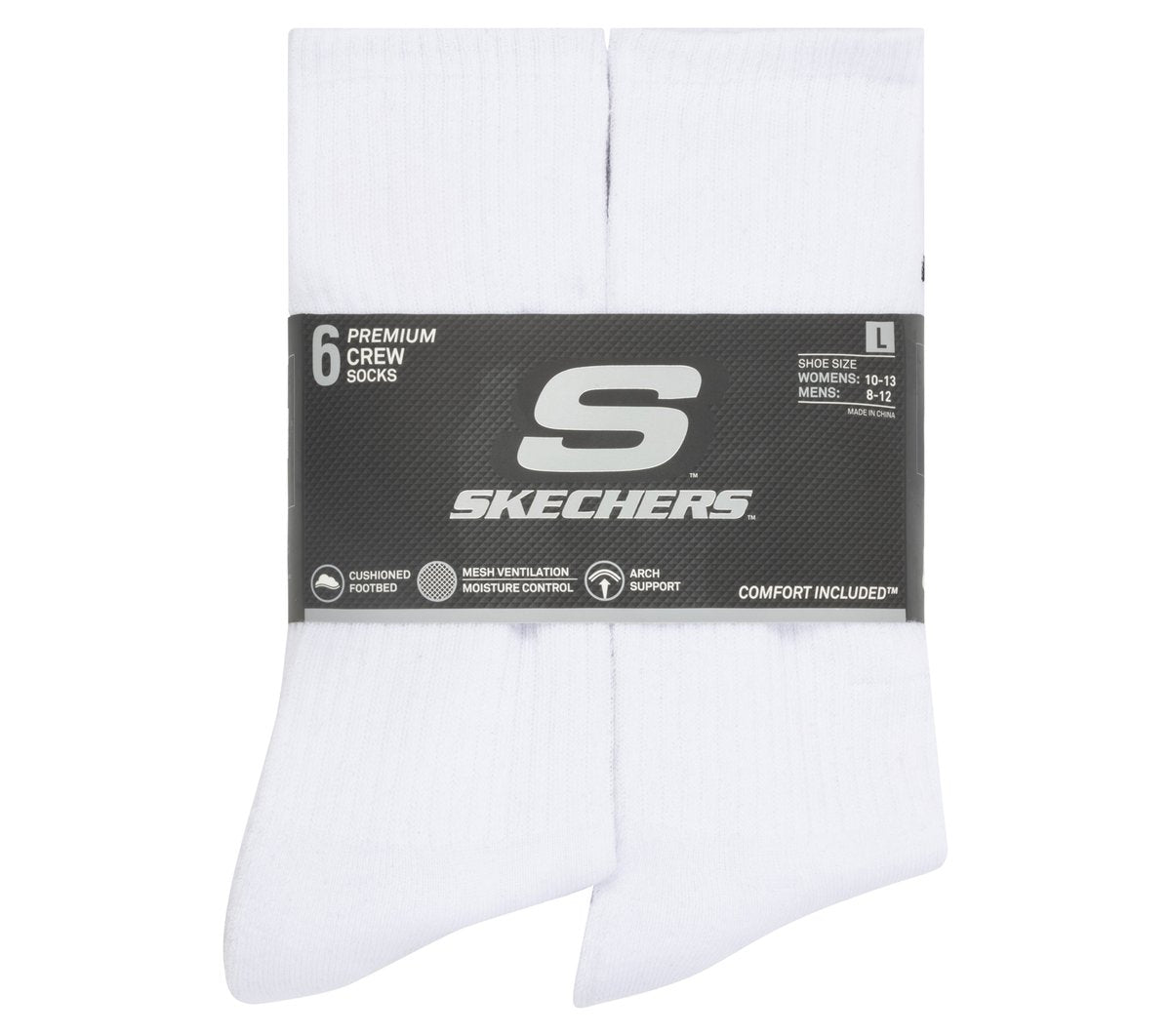 6 Pack Large Core Crew Socks|Skechers