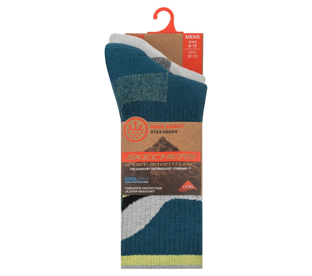 2 Pack Men's Crew Trail Socks|Skechers