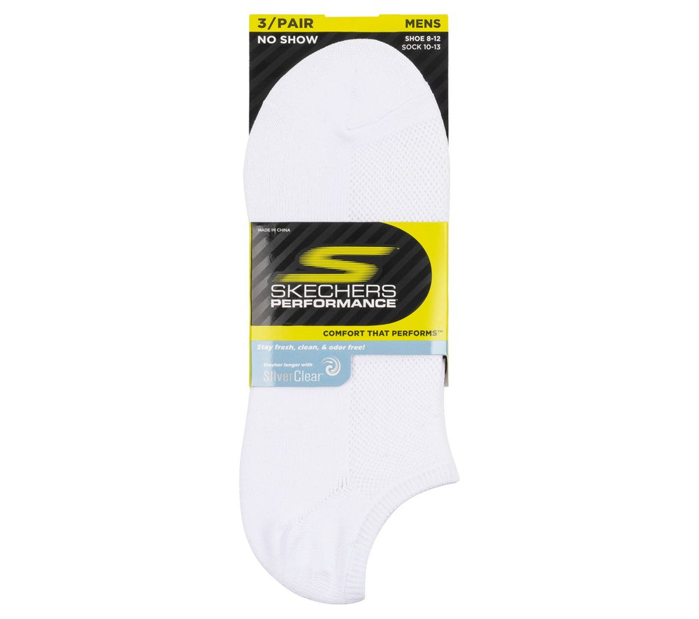 3 Pack No Show Stretch Socks|Skechers