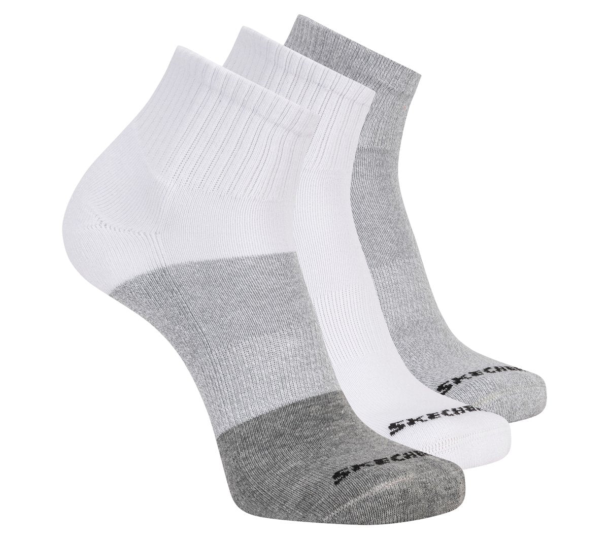 3 Pack Men's Colorblock Quarter Socks|Skechers