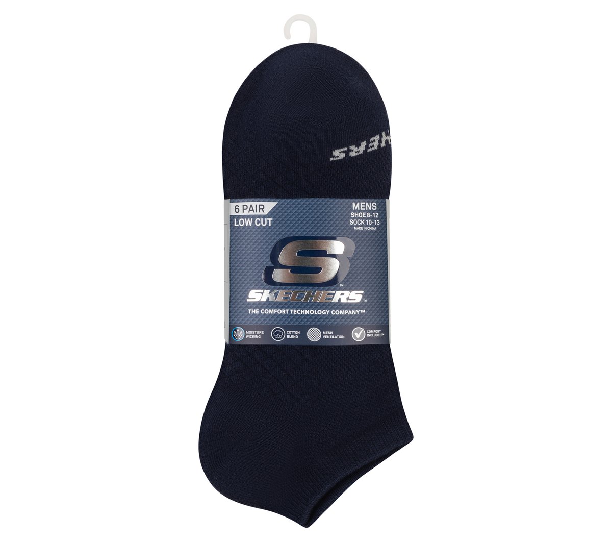 6 Pack Men's Low Cut Texture Knit Socks|Skechers