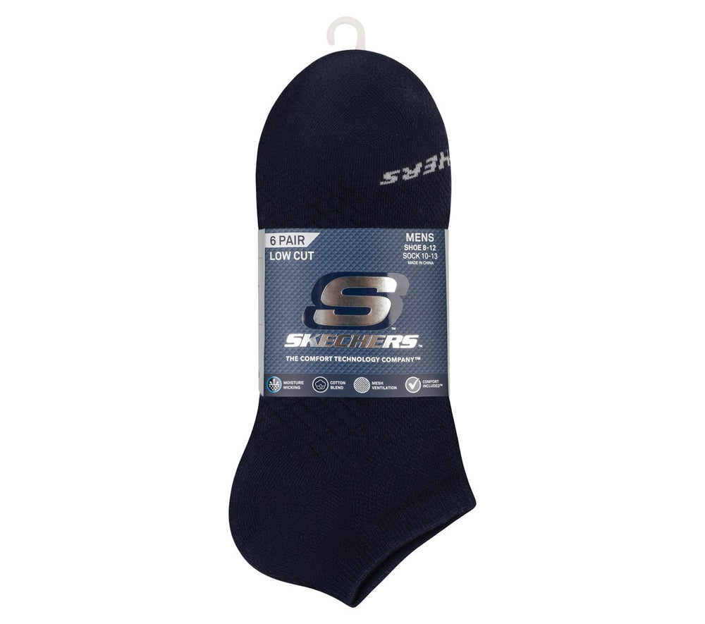 6 Pack Men's Low Cut Texture Knit Socks|Skechers
