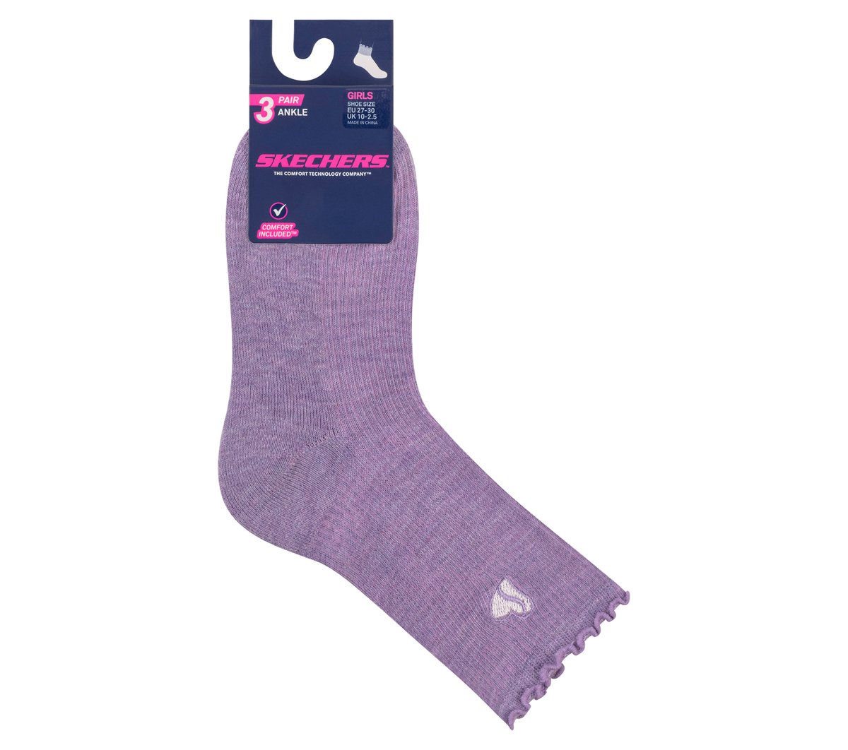 3 Pack Kids Ankle Lettuce Socks|Skechers