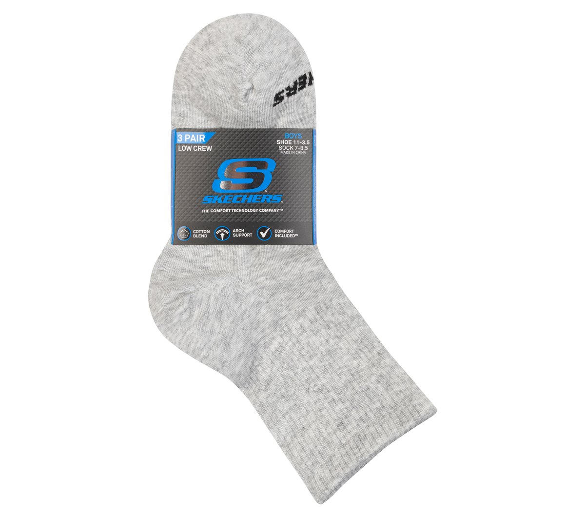 3 Pack Boys' Crew Cotton Socks|Skechers