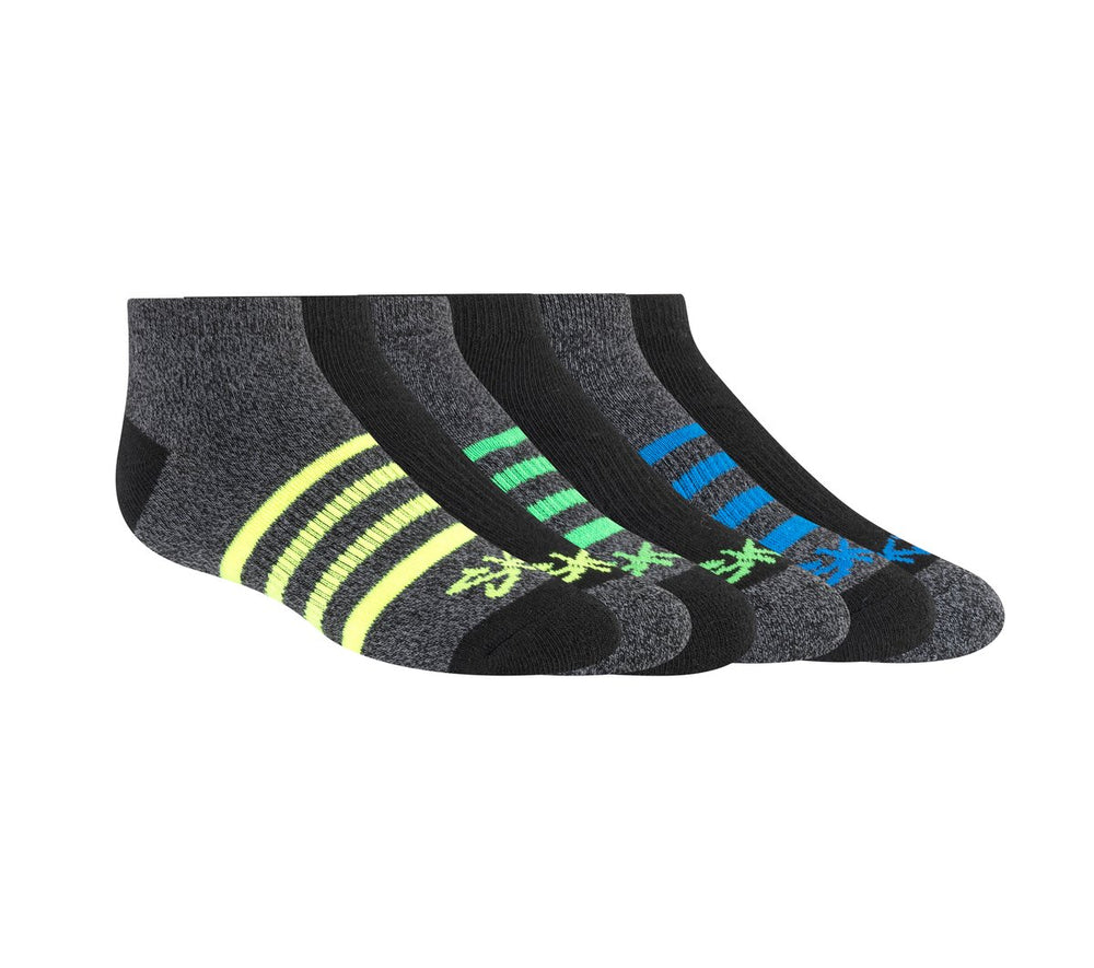 6 Pack Low Cut Marled Stripe Socks|Skechers