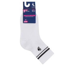 3 Pack Girls' Low Crew Ribbed Socks|Skechers