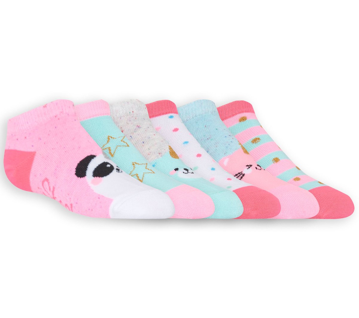 6 Pack Low Cut Cute Socks|Skechers